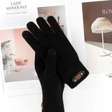 Manusi de Barbat, Vivimall, Model Tricotat, Functie Touchscreen (ecran tactil), Material Acril, Manseta Elastica, Interior Catifelat, Marime Universala, Gri - vivimall.ro