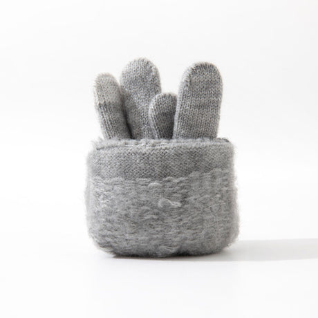 Manusi de Barbat, Vivimall, Model H, Functie Touchscreen (ecran tactil), Material Acril Tricotat, Manseta Elastica, Interior Catifelat, Marime Universala, Gri Deschis - vivimall.ro