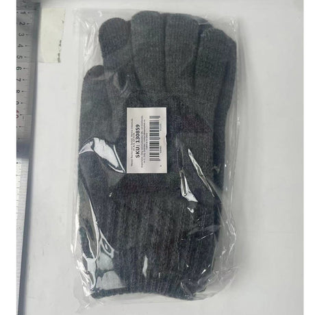 Manusi de Barbat, Vivimall, Model H, Functie Touchscreen (ecran tactil), Material Acril Tricotat, Manseta Elastica, Interior Catifelat, Marime Universala, Gri Inchis - vivimall.ro