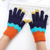 Manusi De Dama, Functie Touchscreen (Ecran Tactil), Material Acril Tricotat, Manseta Elastica, Interior Catifelat, Marime Universala, /Albastru - vivimall.ro