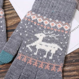 Manusi de Dama, Flippy, Model Ren, Functie Touchscreen (ecran tactil), Material Acril Tricotat, Manseta Elastica, Interior Catifelat, Marime Universala, Gri - vivimall.ro