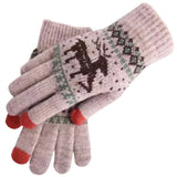 Manusi de Dama, Flippy, Model Ren, Functie Touchscreen (ecran tactil), Material Acril Tricotat, Manseta Elastica, Interior Catifelat, Marime Universala, Kaki - vivimall.ro