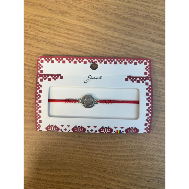 Martisor Bratara Impletita cu Pandantiv Metalic, Model Fata zambitoare - vivimall.ro