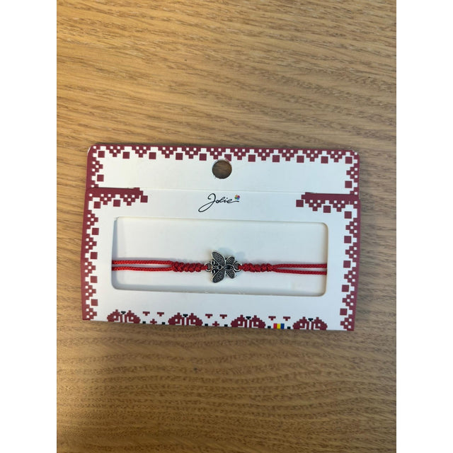 Martisor Bratara Impletita cu Pandantiv Metalic, Model Fluture - vivimall.ro