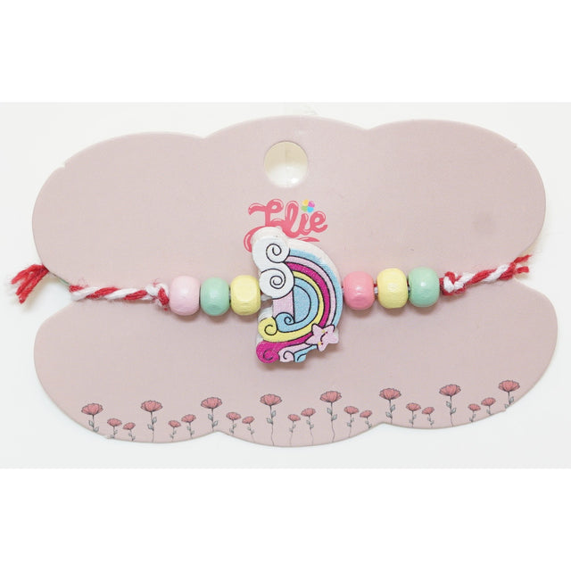 Martisor Bratara Multicolora pentru Copii, din Lemn si Textil, Model 11 - vivimall.ro