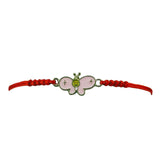 Martisor Bratara pentru Dama si Copii, Jolie, Model Fluture Vesel, Set 12 bucati, Pandantiv Emailat Roz, Snur Reglabil, Rosu - vivimall.ro