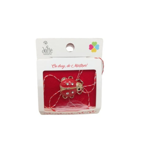 Martisor Brosa Buburuza Cu Pietre Model B-24 - vivimall.ro