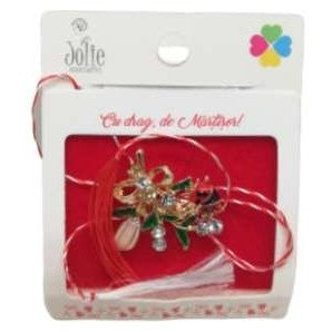 Martisor Brosa Buchet de Flori cu Pietre Model B-13 5.5cm x 7cm - vivimall.ro