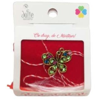 Martisor Brosa Fluture Cu Pietre Model B-39 - vivimall.ro