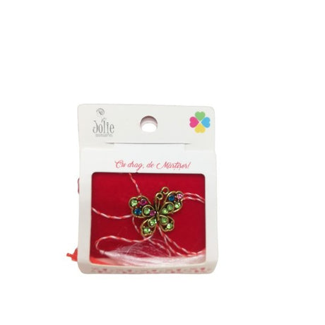 Martisor Brosa Fluture Cu Pietre Model B-39 - vivimall.ro