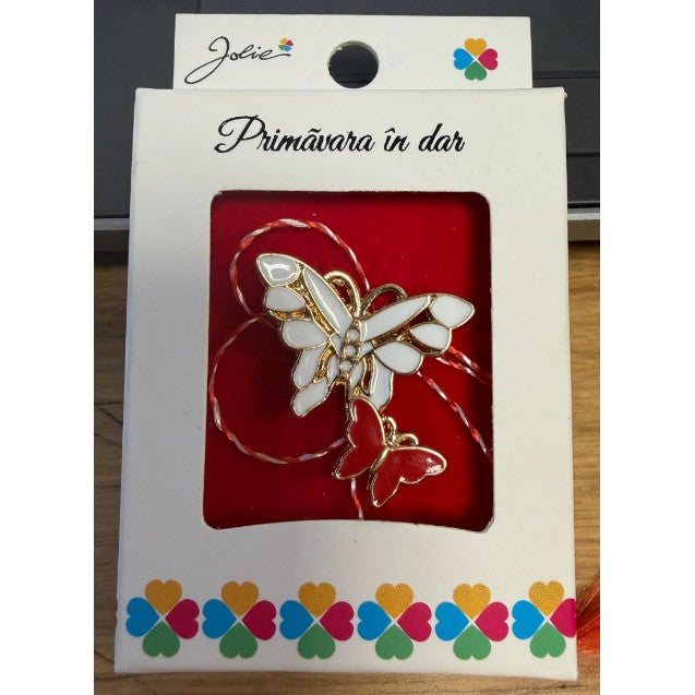 Martisor Brosa Mica in Cutie, Dimeansiune Brosa 2.5-3cm, Material Metal, Model Fluturi