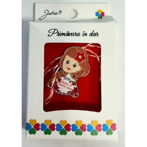 Martisor Brosa Mica in Cutie, Dimensiune Brosa 2.5-3 cm, Material Metal, Model 10 - vivimall.ro