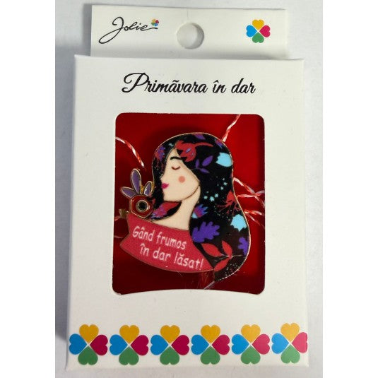 Martisor Brosa Mica in Cutie, Dimensiune Brosa 2.5-3 cm, Material Metal, Model 13 - vivimall.ro