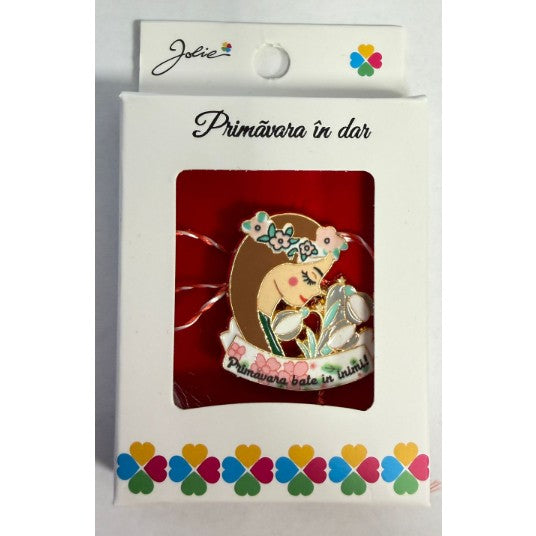 Martisor Brosa Mica in Cutie, Dimensiune Brosa 2.5-3 cm, Material Metal, Model 14