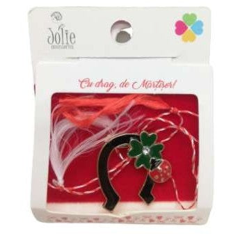 Martisor Brosa Potcoava Cu Trifoi Si Buburuza Model B-29 - vivimall.ro