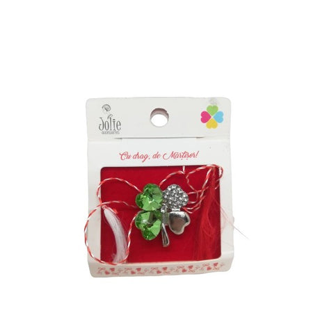 Martisor Brosa Trifoi Verde Model B-30 5.5cm x 7cm - vivimall.ro