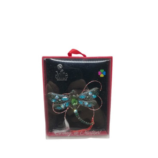 Martisor Brosa VINTAGE V11 Libelula Albastra  8cm x 10cm - vivimall.ro