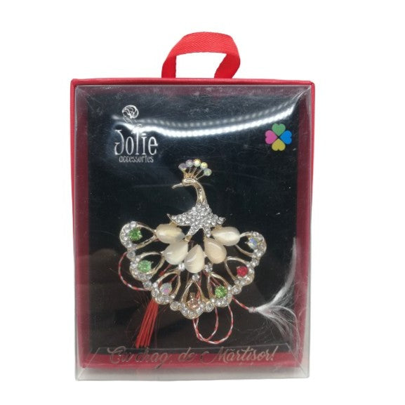 Martisor Brosa VINTAGE V12 Paun  8cm x 10cm - vivimall.ro