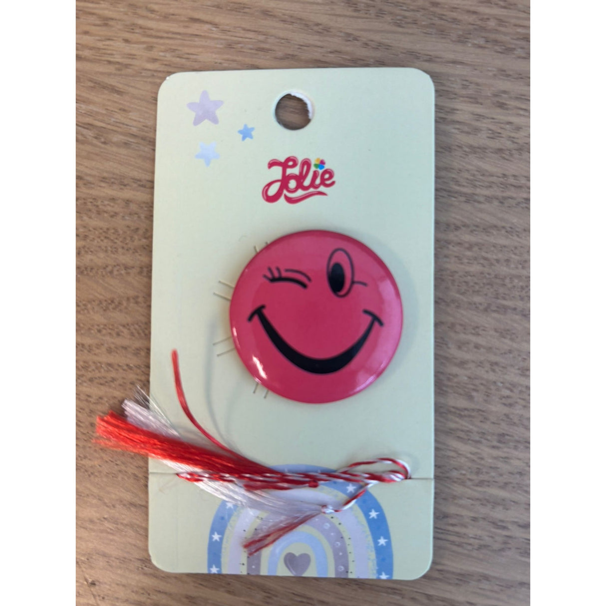 Martisor pentru copii, Brosa, Material Metal, Ambalaj Carton cu Design, Model Fata Fericita Roz - vivimall.ro