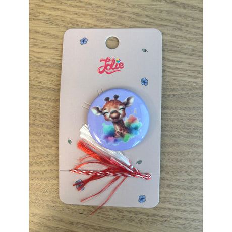 Martisor pentru copii, Brosa, Material Metal, Ambalaj Carton cu Design, Model Girafa - vivimall.ro