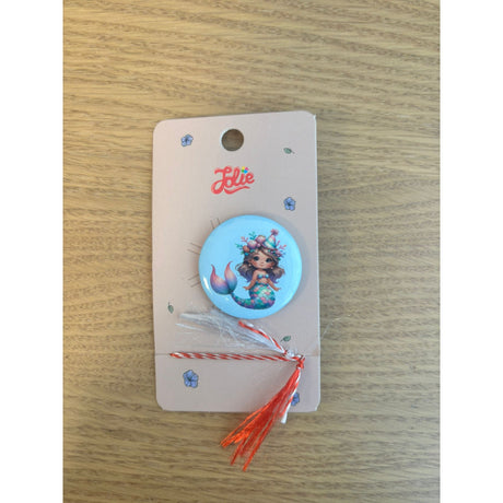 Martisor pentru copii, Brosa, Material Metal, Ambalaj Carton cu Design, Model Sirena - vivimall.ro