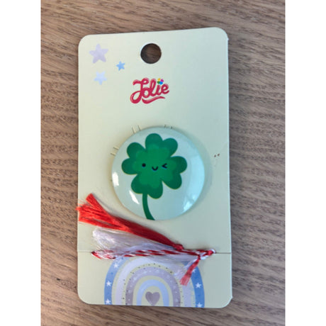 Martisor pentru copii, Brosa, Material Metal, Ambalaj Carton cu Design, Model Trifoi - vivimall.ro