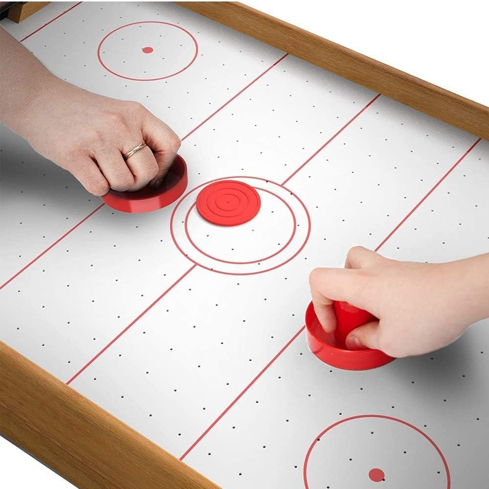 Masa Air-Hockey Vivimall, 51 x 31.5 x 9.5 cm, bara pentru punctaj, material ABS, maro - vivimall.ro