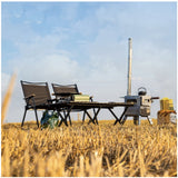 Masa Camping, Aluminiu, Pliabila, 120X60X43Cm, Negru - vivimall.ro