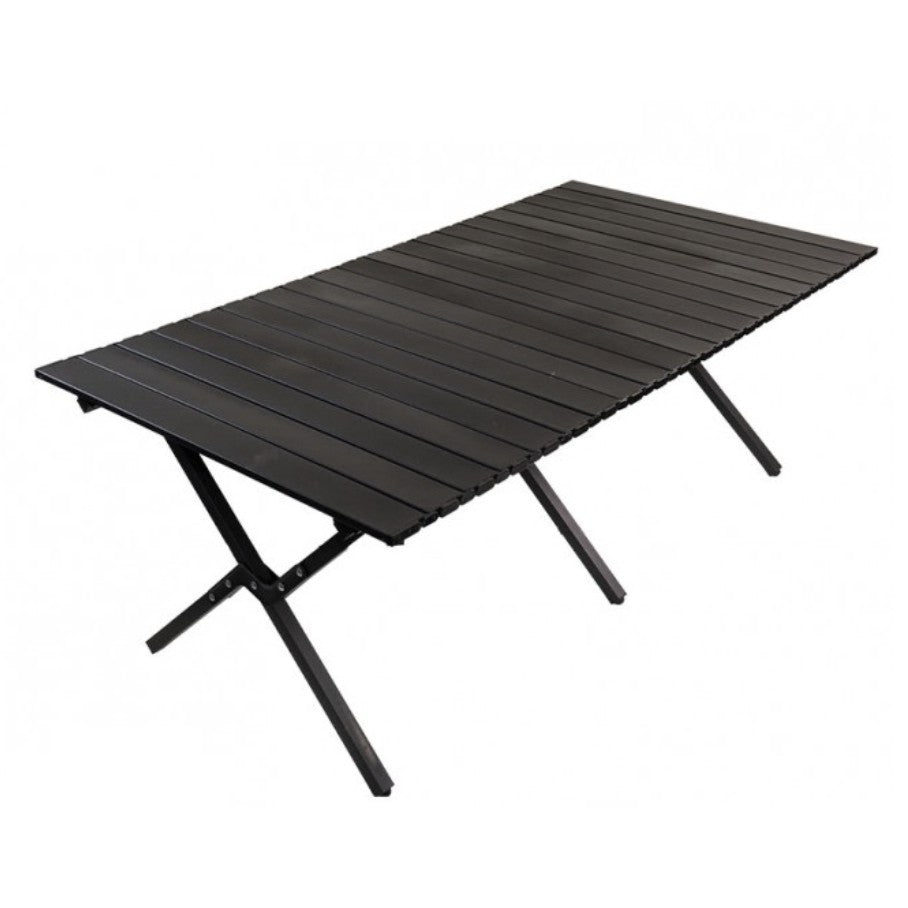 Masa Camping, Aluminiu, Pliabila, 120X60X43Cm, Negru - vivimall.ro