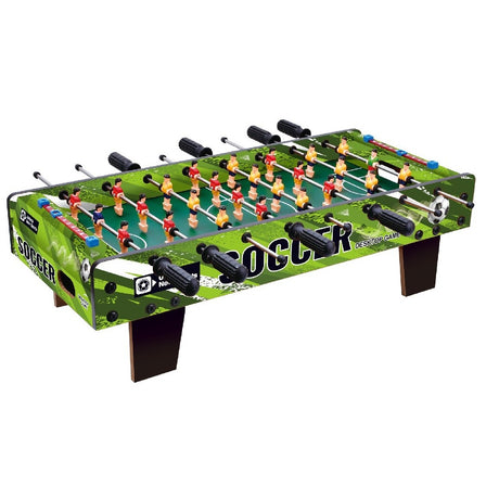 Masa de Fotbal cu Teren, Vivimall, cu Picioare Scurte, 8 Manere, Tablou de Scor, 64 x 20 x 47 cm, din Lemn/Otel/ABS, Verde - vivimall.ro