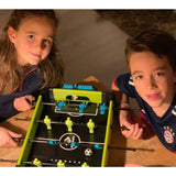 Masa de fotbal cu teren si 12 jucatori Vivimall, 4 manere, cu Tablou Scor, din Metal si ABS, 36.5 x 35.5 x 8 cm, Design Multicolor, pentru copii/adulti, verde, Resigilat - vivimall.ro