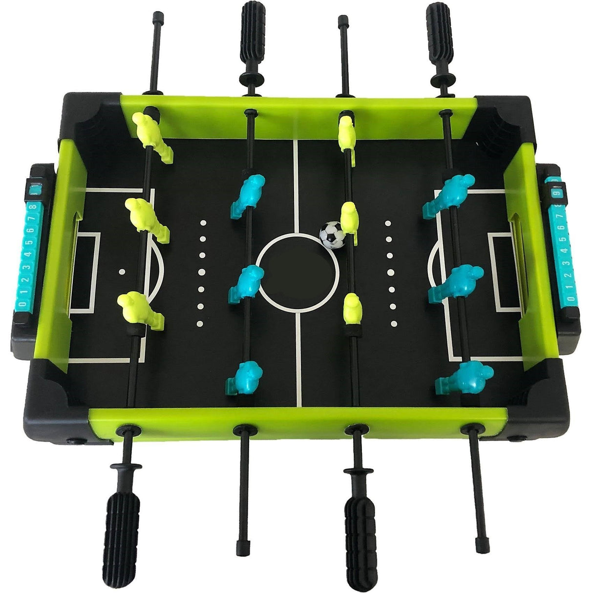 Masa De Fotbal Cu Teren Si 12 Jucatori 4 Manere, Cu Tablou Scor, Din Metal Si Abs, Design , Pentru Copii/Adulti, Verde, Resigilat - vivimall.ro