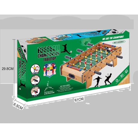 Masa de Fotbal cu Teren si 18 Jucatori Vivimall, 6 Manere, cu Tablou pentru Scor, din Metal, Lemn si ABS, 60.5 x 30.5 x 18.5 cm, cu Picioare, pentru copii/adulti - vivimall.ro