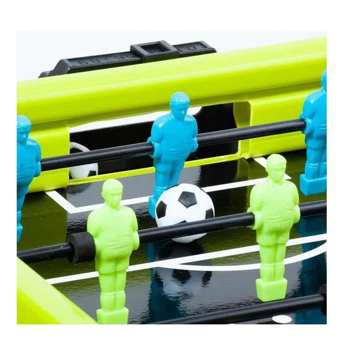 Masa de fotbal cu teren si 18 jucatori Vivimall, 6 manere, cu Tablou Scor, din Metal si ABS, 70 x 59 x 64 cm, Design Multicolor, pentru copii/adulti, verde - vivimall.ro