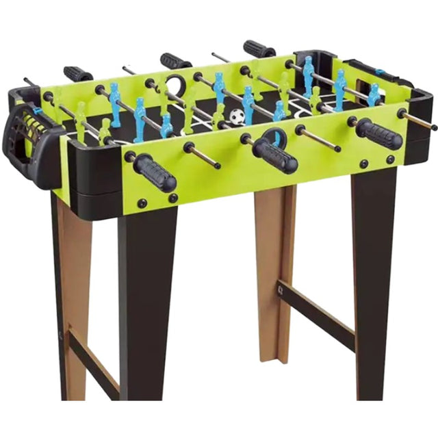 Masa de fotbal cu teren si 18 jucatori Vivimall, 6 manere, cu Tablou Scor, din Metal si ABS, 70 x 59 x 64 cm, Design Multicolor, pentru copii/adulti, verde - vivimall.ro