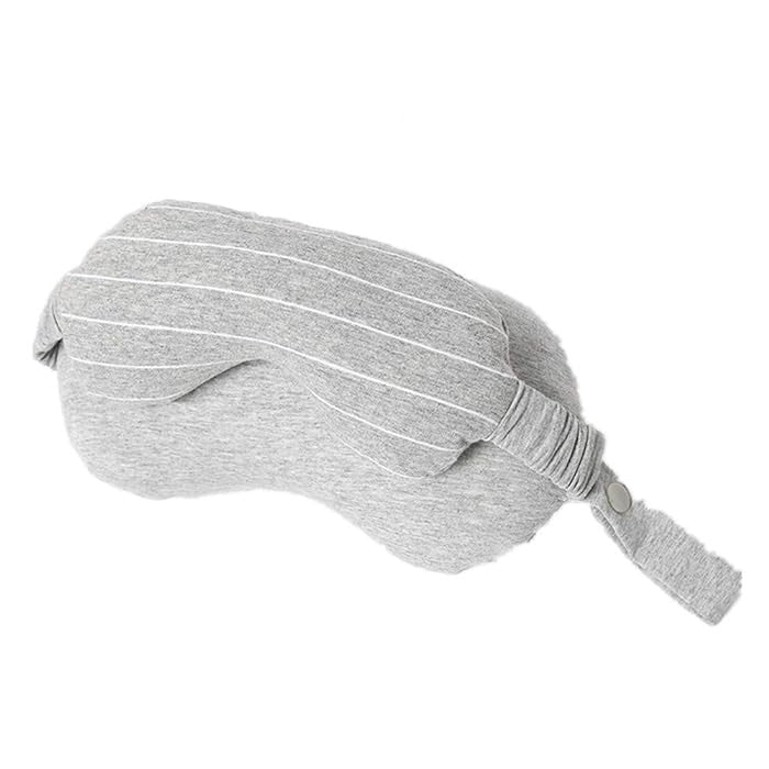 Masca de dormit, Vivimall, 2 in 1, cu Tetiera, din Particule de Spuma si Bumbac, Gri Deschis - vivimall.ro