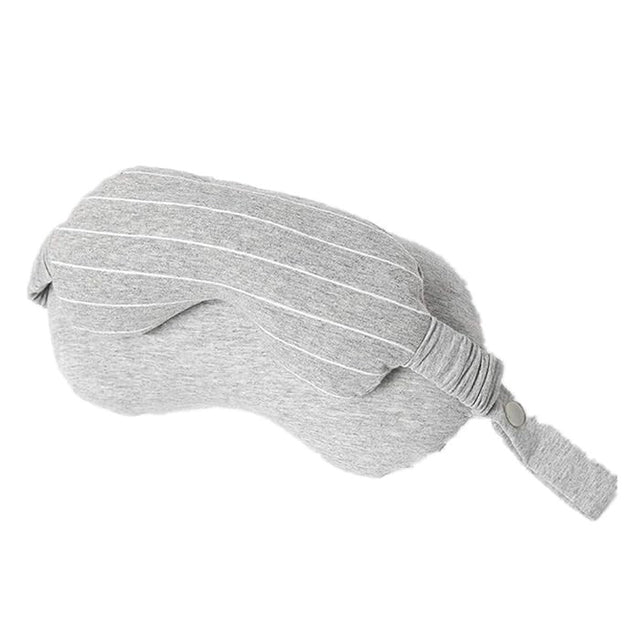Masca de dormit, Vivimall, 2 in 1, cu Tetiera, din Particule de Spuma si Bumbac, Gri Deschis - vivimall.ro
