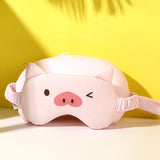 Masca de dormit, Vivimall, 2 in 1, cu Tetiera, din Particule de Spuma si Bumbac, Model Porc, Roz - vivimall.ro