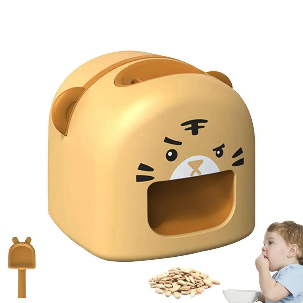 Mașină de Decojit Semințe, Vivimall, Mini Deschizător, Model Tigru, Incarcare USB, 9.7x10x8.6 cm, Portocaliu - vivimall.ro