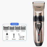 Masina De Tuns Bebelusi si Copii, Vivimall, Lame Cermice si Inox, Fara Fir, Functie Anti Taiere, Silentios, 50 W, 4 Accesorii, Incarcator USB, Gold Negru - vivimall.ro