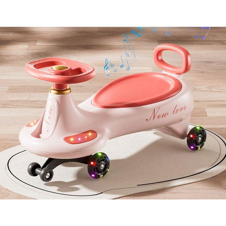 Masinuta, Vivimall, 1-8 Ani, Rotire 360 Grade, Anti-rasturnare, Roti Silentioase, Impingere, Bluetooth, 66 x 32 x 37 cm, Roz - vivimall.ro