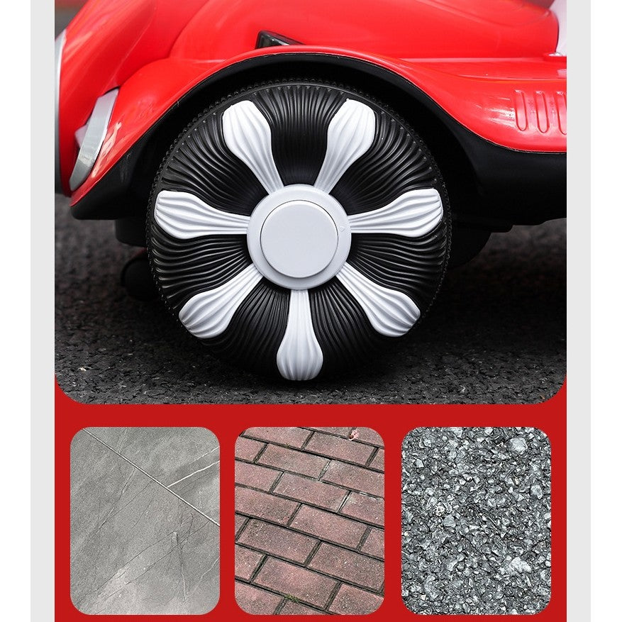 Masinuta electrica cu telecomanda pentru copii, Vivimall, roti spate rotire 360, curea siguranta, baloane de sapun, lumini si sunete, self control si prin telecomanda, cu pedale de acceleratie si frana, verde - vivimall.ro