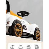 Masinuta Electrica Vivimall, Model de Epoca, cu Acumulator, Sistem Anti-Rasturnare, Sistem de Lumini si Sunet, 1-5 Ani, 75 x 36 x 45 cm, Alb, Resigilat - vivimall.ro