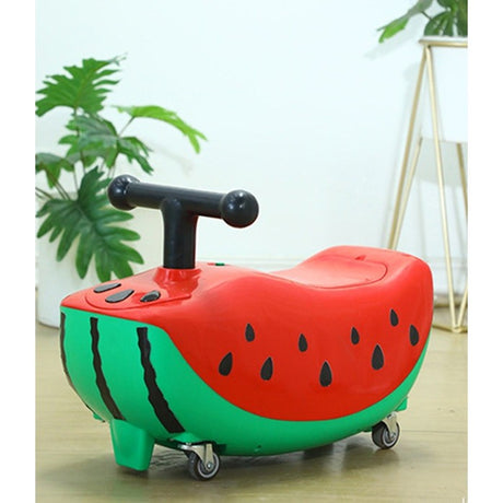 Masinuta pentru Copii, Vivimall, Model Pepene Rosu, 4 Roti, Anti-Rasturnare, 1-3 Ani, Impingere, Rosu/Verde - vivimall.ro