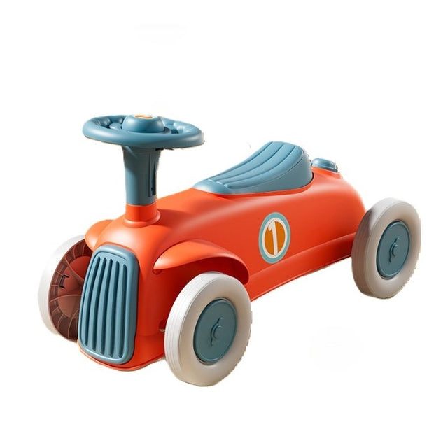 Masinuta Ride-On Vivimall, cu Sistem Anti-Rasturnare, Claxon pe Volan, 1-6 Ani, 60 x 28 x 34 cm, Rosu-Albastru - vivimall.ro