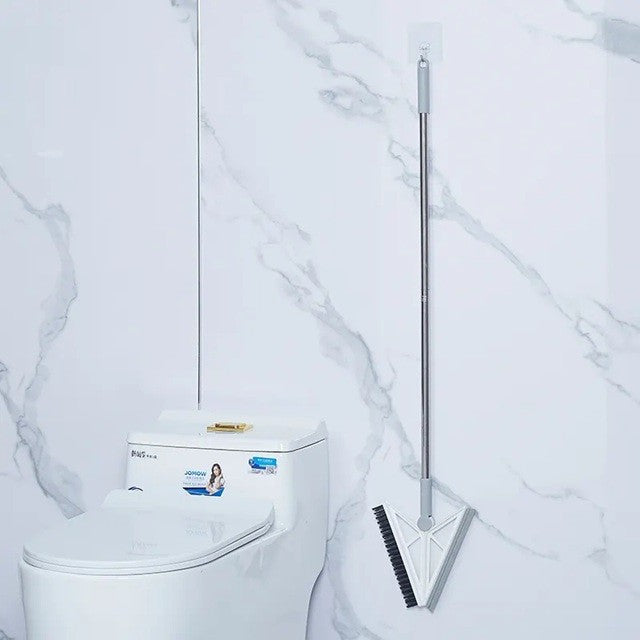 Matura Telescopica, Vivimall, cu Doua Capete - Perie/Racleta 23 cm, Lungime 110 cm, din Plastic/Otel/Silicon, Gri - vivimall.ro