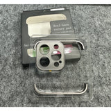 Husa Metalica Edgeless  Compatibila cu iPhone 15 Pro, Vivimall, Protectie pentru Colturi si Camera, Aliaj, Antisoc, Antizgariere, Gri Metalizat - vivimall.ro
