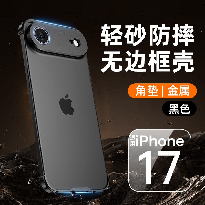 Carcasa de Metal pentru iPhone 17 Air, Vivimall, Fara margini, Negru - vivimall.ro
