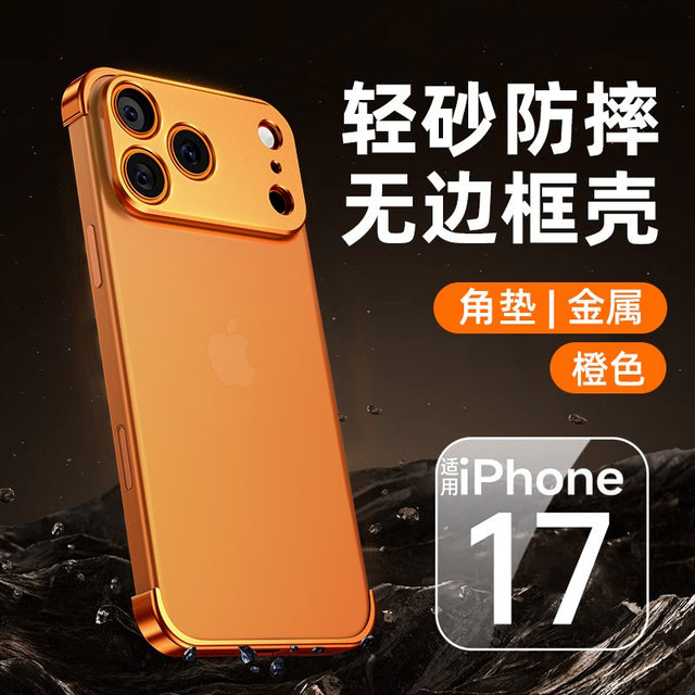 Carcasa de Metal pentru iPhone 17 Pro Max, Vivimall, Fara margini, Portocaliu - vivimall.ro