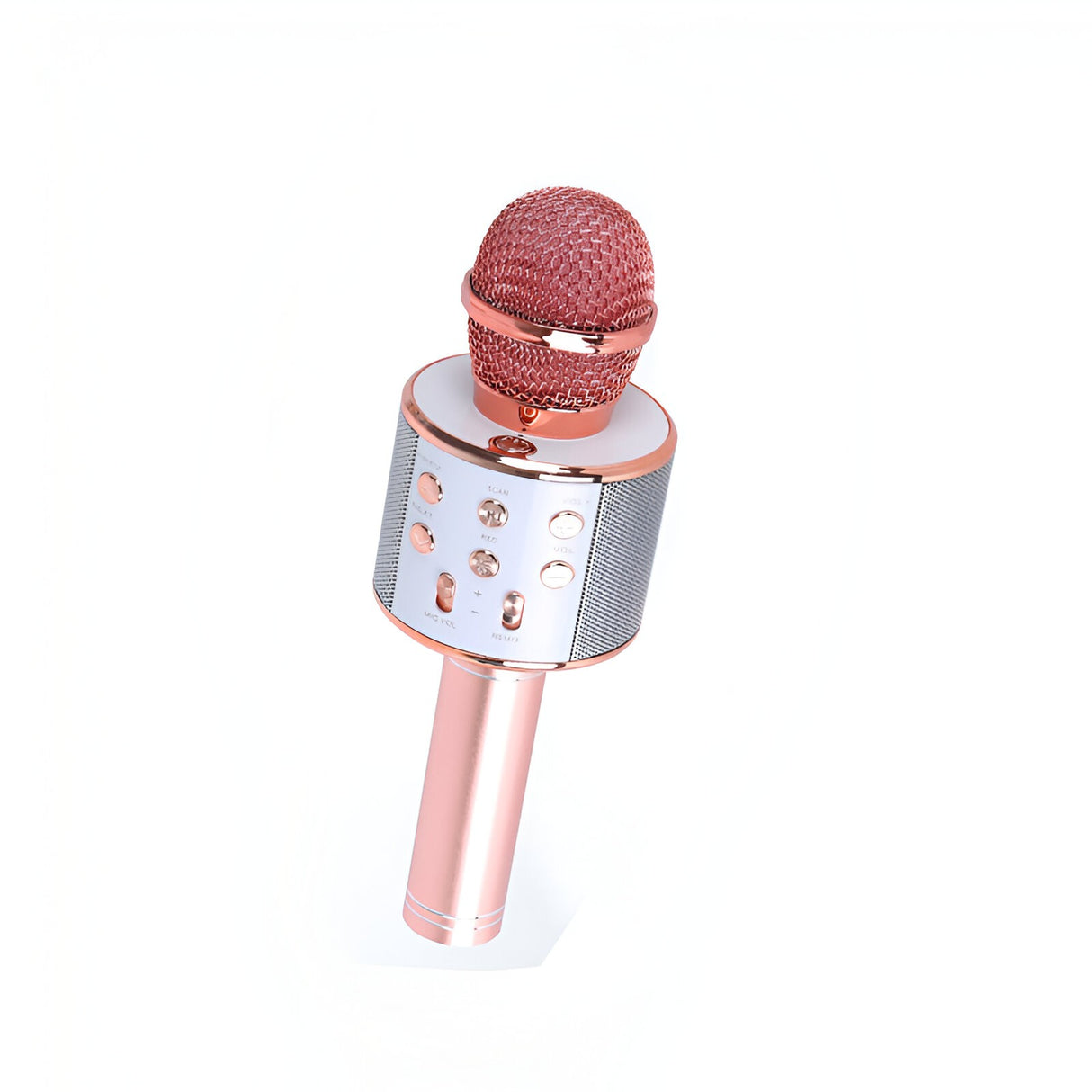 Microfon Karaoke, Pentru Copii, Bluetooth, Boxa Incorporata, Compatibil Cu Orice Smartphone, Acumulator Integrat, Multifunctional, Rose Gold - vivimall.ro